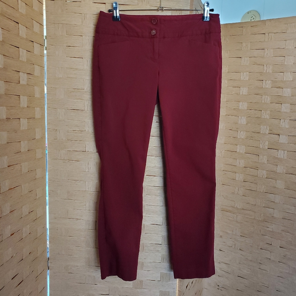 The Limited Trousers Size 2 Stretch Maroon Cropped Skinny